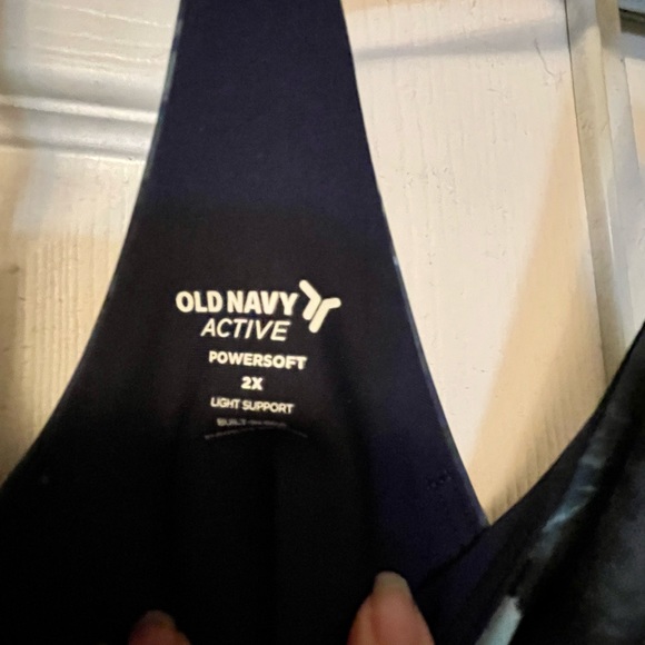 Old Navy Light Support Powersoft Longline Sports Bra 2XL Blue Floral - Picture 4 of 4